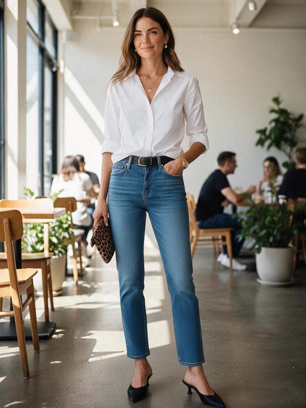 Frame Le High Straight Jeans Denim Sz 27 Classic It Girl